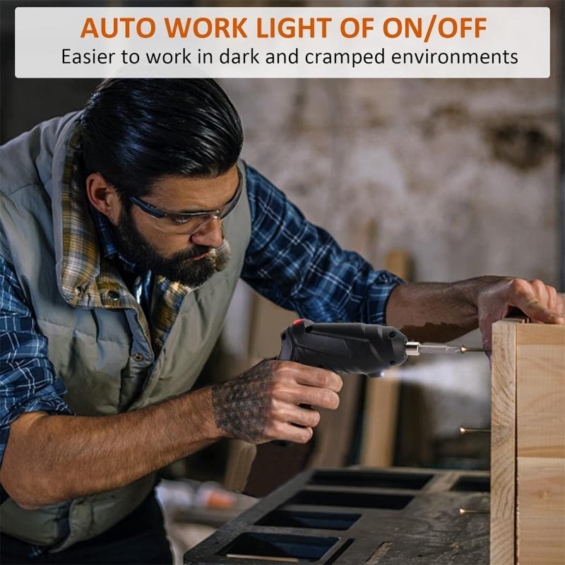 Electric Screwdriver Set, 3.6V Cordless & Rechargeable, 3.5N·m Max Torque, USB Power Rechargeable Screwdriver with 44pcs Driver Bits, Ideal for Small Projects