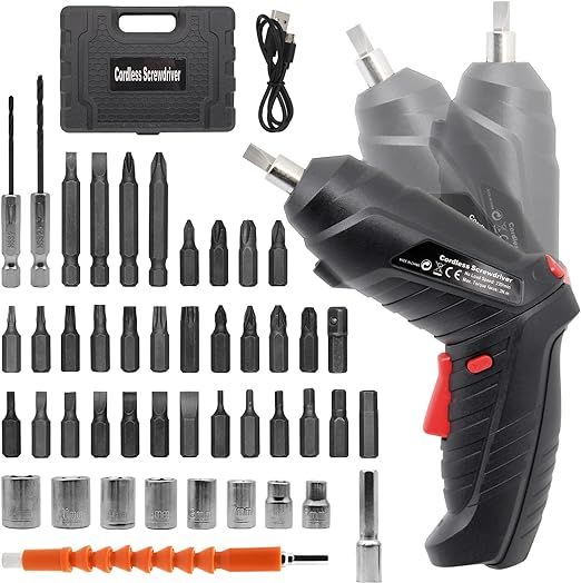 Electric Screwdriver Set, 3.6V Cordless & Rechargeable, 3.5N·m Max Torque, USB Power Rechargeable Screwdriver with 44pcs Driver Bits, Ideal for Small Projects